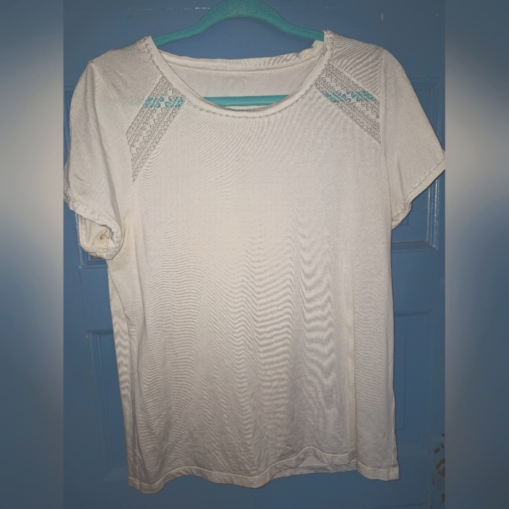 Women's White Lace Detail Top